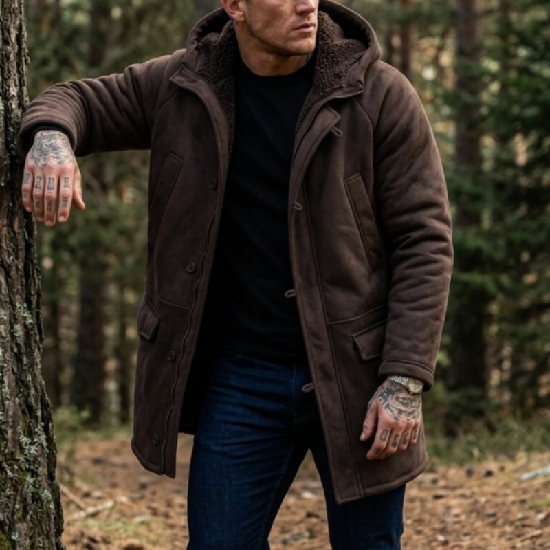 Men'S Outdoor Hunting Jacket - جاكيت شتوي جديد للرجال مبطن بالفرو