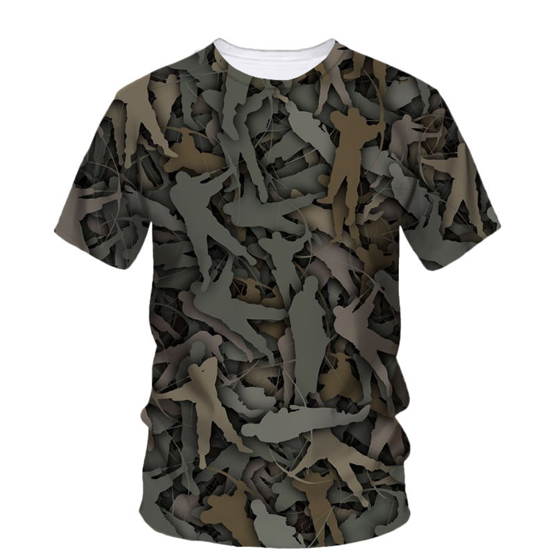 الرجال عادية كامو الرسم تي شير - مراجعة Outdoor Hunting Graphic Tees وسعره