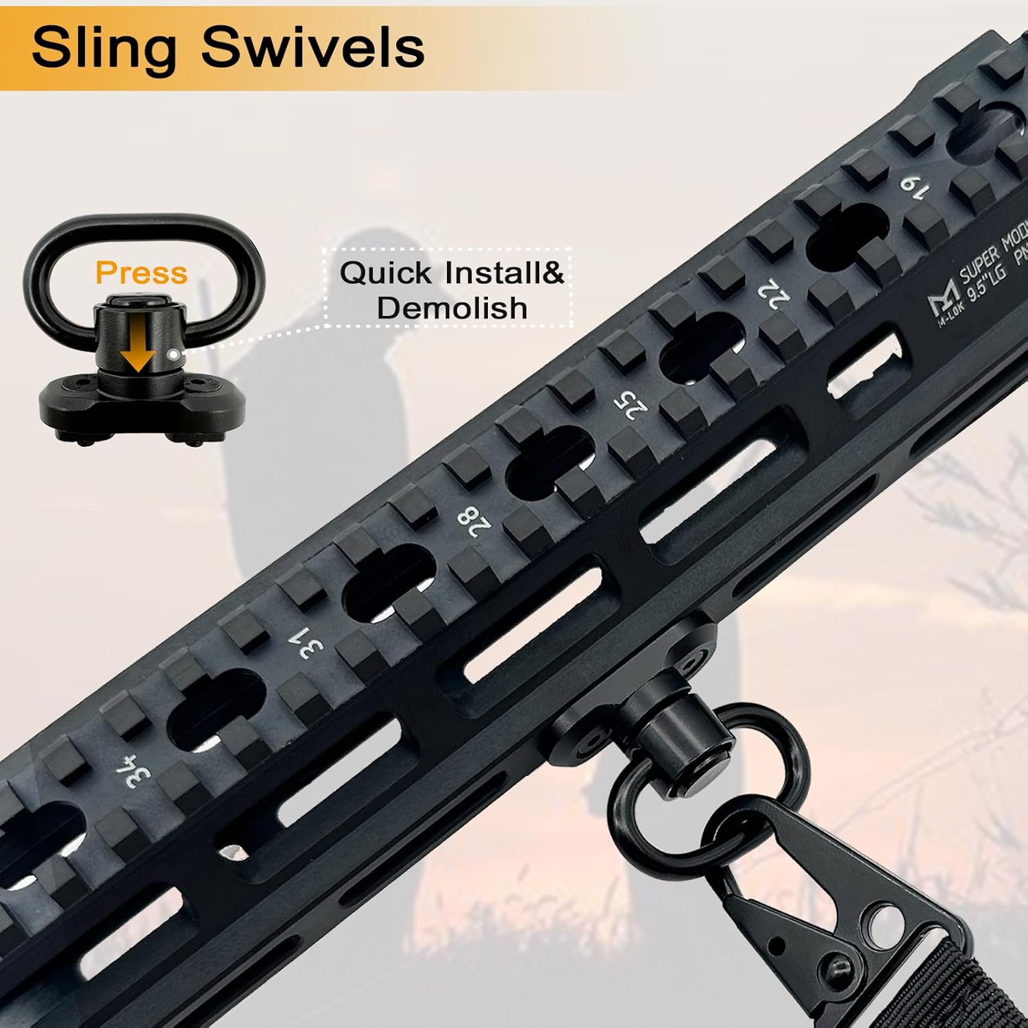 2 نقطة QD بندقية الرافعة مع أد - مراجعة Rifle Sling Swivel وسعره
